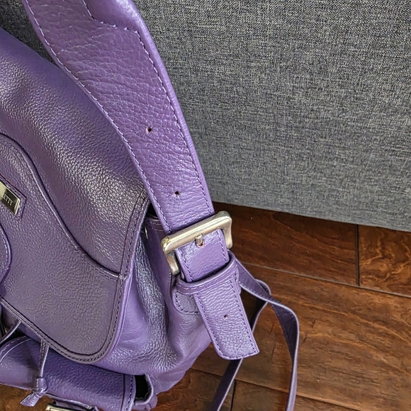 Purple Leather Women\'s Convertible Backpack main image 7